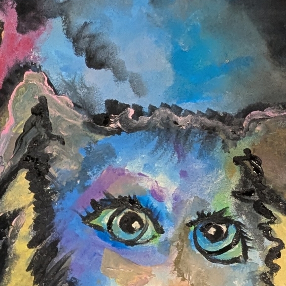 Acrylic painting EYES Original signed painting one of a kind. - Picture 2 of 11